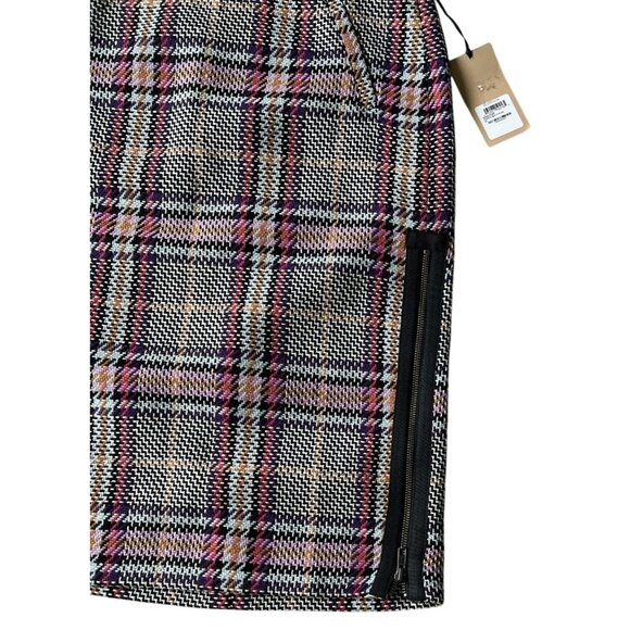 Halogen Nordstrom Purple Multi Plaid Pencil Skirt 4P Retro 90s Side Zip Office - Picture 4 of 6
